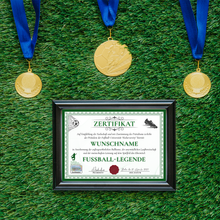 Laden Sie das Bild in den Galerie-Viewer, Fußball Urkunde personalisiert – Lustiges Geschenk für Fußballspieler Fußballer Geschenkidee Auszeichnung Turnier Fußball Deko