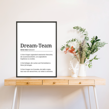 Laden Sie das Bild in den Galerie-Viewer, Dream-Team Definition Poster Mitarbeiter Geschenk Kollegen