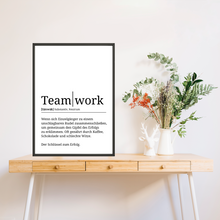Laden Sie das Bild in den Galerie-Viewer, Teamwork Definition Poster Mitarbeiter Geschenk Kollegen
