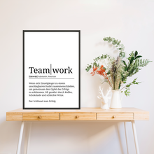 Laden Sie das Bild in den Galerie-Viewer, Teamwork Definition Poster Mitarbeiter Geschenk Kollegen