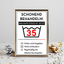 Laden Sie das Bild in den Galerie-Viewer, Personalisiertes Geschenk zum 35. Geburtstag Frau Mann Wäsche Lustige Geschenkidee 35 Jahre Geburtstagskarte Witzige Party Deko