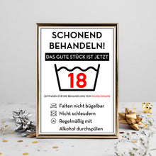 Laden Sie das Bild in den Galerie-Viewer, Personalisiertes Geschenk zum 18. Geburtstag Frau Mann Wäsche Lustige Geschenkidee 18 Jahre Geburtstagskarte Witzige Party Deko