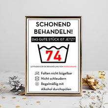 Laden Sie das Bild in den Galerie-Viewer, Personalisiertes Geschenk zum 74. Geburtstag Frau Mann Wäsche Lustige Geschenkidee 74 Jahre Geburtstagskarte Witzige Party Deko
