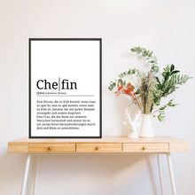 Laden Sie das Bild in den Galerie-Viewer, Chefin Definition Poster Vorgesetzte Geschenk Kollegen