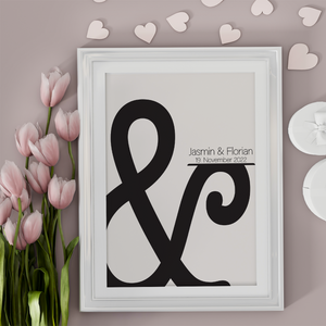 Personalisiertes Poster für Paare Namen Datum Jahrestag Valentinstag Geschenk zur Hochzeit Hochzeitsgeschenk