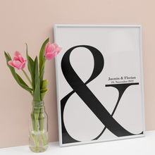 Laden Sie das Bild in den Galerie-Viewer, Personalisiertes Poster für Paare Namen Datum Jahrestag Valentinstag Geschenk zur Hochzeit