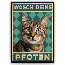 Laden Sie das Bild in den Galerie-Viewer, Lustiges Katzen Poster Badezimmer Gästebad Wandbild Katzenliebhaber Toilette Deko Gäste-WC - Motiv 3