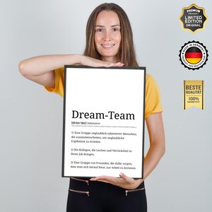 Dream-Team Definition Poster Mitarbeiter Geschenk Kollegen
