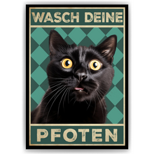 Laden Sie das Bild in den Galerie-Viewer, Lustiges Katzen Poster Badezimmer Gästebad Wandbild Katzenliebhaber Toilette Deko Gäste-WC - Motiv 4