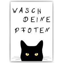 Laden Sie das Bild in den Galerie-Viewer, Lustiges Katzen Poster Badezimmer Gästebad Wandbild Katzenliebhaber Toilette Deko Gäste-WC - Motiv 2
