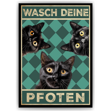 Laden Sie das Bild in den Galerie-Viewer, Lustiges Katzen Poster Badezimmer Gästebad Wandbild Katzenliebhaber Toilette Deko Gäste-WC - Motiv 5