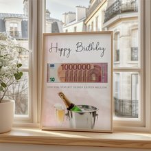 Laden Sie das Bild in den Galerie-Viewer, Geldgeschenk zum Geburtstag | Deine erste Million | Lustiges Geburtstagsgeschenk Mann Frau Witzige Geschenkidee Geld kreativ verschenken Happy Birthday