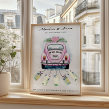 Laden Sie das Bild in den Galerie-Viewer, Hochzeitsgeschenk Personalisiert Geldgeschenk Hochzeitsauto Brautpaar Hochzeit Geschenk personalisierbar