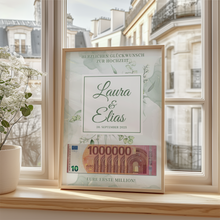 Laden Sie das Bild in den Galerie-Viewer, Personalisiertes Hochzeitsgeschenk Geldgeschenk Brautpaar Hochzeit Geld verschenken