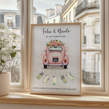 Laden Sie das Bild in den Galerie-Viewer, Hochzeitsgeschenk Personalisiert Geldgeschenk Hochzeitsauto Brautpaar Hochzeit personalisierbar