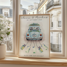 Laden Sie das Bild in den Galerie-Viewer, Hochzeitsauto Geldgeschenk Personalisiert Hochzeitsgeschenk personalisierbar Brautpaar Hochzeit