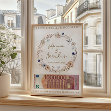 Laden Sie das Bild in den Galerie-Viewer, Hochzeitsgeschenk Personalisierbar Geldgeschenk Brautpaar Geld verschenken Hochzeit Geschenk personalisiert