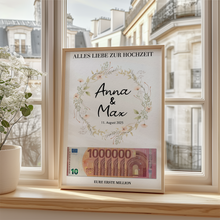 Laden Sie das Bild in den Galerie-Viewer, Hochzeitsgeschenk Personalisierbar Geldgeschenk Brautpaar Geld Hochzeit personalisiert
