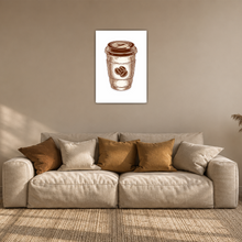 Laden Sie das Bild in den Galerie-Viewer, Coffee To Go Poster Vintage Kaffeebecher Wandbild Café Deko