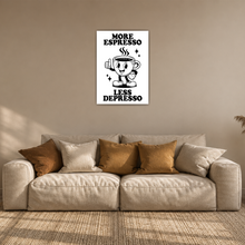 Laden Sie das Bild in den Galerie-Viewer, Kaffee Poster Lustiger Spruch Wandbild Küche Barista Geschenk