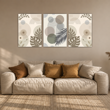 Laden Sie das Bild in den Galerie-Viewer, Boho Poster 3er Set Beige Botanisch Abstrakt Moderne Wandbilder