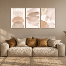 Laden Sie das Bild in den Galerie-Viewer, Abstraktes Boho Poster 3er Set Beige Aquarell Moderne Wandbilder