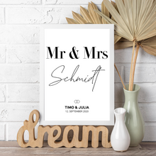 Laden Sie das Bild in den Galerie-Viewer, MR & MRS Hochzeitsposter Personalisiert MR & MR gleichgeschlechtliche Paare MRS & MRS Ehe Hochzeitstag