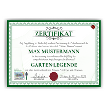 Laden Sie das Bild in den Galerie-Viewer, Lustiges Gärtner Geschenk personalisiert Geburtstag Poster Zertifikat Garten Geschenkidee