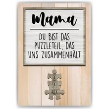 Laden Sie das Bild in den Galerie-Viewer, Personalisiertes Mama Poster mit Namen – Puzzle Design – Geschenk für Mutter, Mama Geschenkidee, Familienposter, Wandbild personalisiert