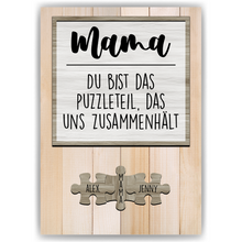 Laden Sie das Bild in den Galerie-Viewer, Personalisiertes Mama Poster mit Namen – Puzzle Design – Geschenk für Mutter, Mama Geschenkidee, Familienposter, Wandbild personalisiert