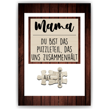 Laden Sie das Bild in den Galerie-Viewer, Mama Puzzle Poster personalisiert – Familien Puzzle mit Namen – Liebevolles Geschenk für Mama, Muttertag, Geburtstag