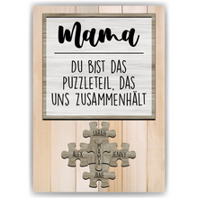 Laden Sie das Bild in den Galerie-Viewer, Personalisiertes Mama Poster mit Namen – Puzzle Design – Geschenk für Mutter, Mama Geschenkidee, Familienposter, Wandbild personalisiert