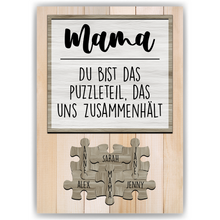 Laden Sie das Bild in den Galerie-Viewer, Personalisiertes Mama Poster mit Namen – Puzzle Design – Geschenk für Mutter, Mama Geschenkidee, Familienposter, Wandbild personalisiert