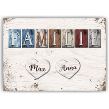 Laden Sie das Bild in den Galerie-Viewer, Poster Familie Personalisiert mit Namen - personalisierte Geschenke zum Einzug Hausbau Wohnung Einzugsgeschenk Bild Familie Geschenk für Familie, Eltern, Mama & Papa