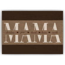 Laden Sie das Bild in den Galerie-Viewer, Personalisiertes Mama Poster mit Namen – Holzoptik Wandbild – Geschenk für Mama, Muttertag Geschenk, Familienposter personalisiert