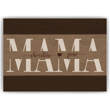 Laden Sie das Bild in den Galerie-Viewer, Personalisiertes Mama Poster mit Namen – Holzoptik Wandbild – Geschenk für Mama, Muttertag Geschenk, Familienposter personalisiert