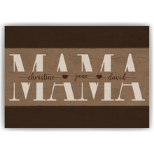 Laden Sie das Bild in den Galerie-Viewer, Personalisiertes Mama Poster mit Namen – Holzoptik Wandbild – Geschenk für Mama, Muttertag Geschenk, Familienposter personalisiert