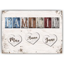 Laden Sie das Bild in den Galerie-Viewer, Poster Familie Personalisiert mit Namen - personalisierte Geschenke zum Einzug Hausbau Wohnung Einzugsgeschenk Bild Familie Geschenk für Familie, Eltern, Mama & Papa