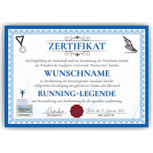 Laden Sie das Bild in den Galerie-Viewer, Personalisierte Läufer Urkunde Lustiges Geschenk für Marathonläufer, Jogger Sportler Marathon Zertifikat Witzig Joggen Running