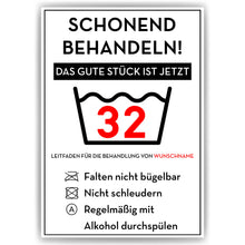 Laden Sie das Bild in den Galerie-Viewer, Personalisiertes Geschenk zum 32. Geburtstag Frau Mann Wäsche Lustige Geschenkidee 32 Jahre Geburtstagskarte Witzige Party Deko