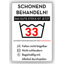 Laden Sie das Bild in den Galerie-Viewer, Personalisiertes Geschenk zum 33. Geburtstag Frau Mann Wäsche Lustige Geschenkidee 33 Jahre Geburtstagskarte Witzige Party Deko