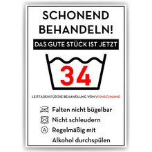 Laden Sie das Bild in den Galerie-Viewer, Personalisiertes Geschenk zum 34. Geburtstag Frau Mann Wäsche Lustige Geschenkidee 34 Jahre Geburtstagskarte Witzige Party Deko