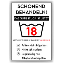 Laden Sie das Bild in den Galerie-Viewer, Personalisiertes Geschenk zum 18. Geburtstag Frau Mann Wäsche Lustige Geschenkidee 18 Jahre Geburtstagskarte Witzige Party Deko