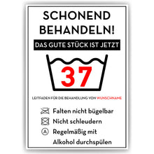 Laden Sie das Bild in den Galerie-Viewer, Personalisiertes Geschenk zum 37. Geburtstag Frau Mann Wäsche Lustige Geschenkidee 37 Jahre Geburtstagskarte Witzige Party Deko