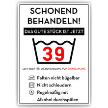 Laden Sie das Bild in den Galerie-Viewer, Personalisiertes Geschenk zum 39. Geburtstag Frau Mann Wäsche Lustige Geschenkidee 39 Jahre Geburtstagskarte Witzige Party Deko