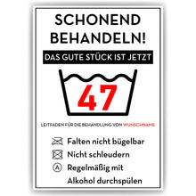 Laden Sie das Bild in den Galerie-Viewer, Personalisiertes Geschenk zum 47. Geburtstag Frau Mann Wäsche Lustige Geschenkidee 47 Jahre Geburtstagskarte Witzige Party Deko