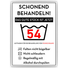 Laden Sie das Bild in den Galerie-Viewer, Personalisiertes Geschenk zum 54. Geburtstag Frau Mann Wäsche Lustige Geschenkidee 54 Jahre Geburtstagskarte Witzige Party Deko