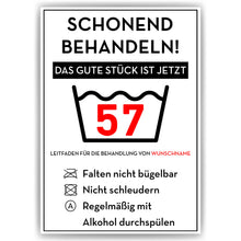 Laden Sie das Bild in den Galerie-Viewer, Personalisiertes Geschenk zum 57. Geburtstag Frau Mann Wäsche Lustige Geschenkidee 57 Jahre Geburtstagskarte Witzige Party Deko