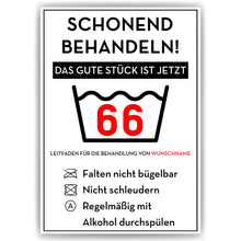 Laden Sie das Bild in den Galerie-Viewer, Personalisiertes Geschenk zum 66. Geburtstag Frau Mann Wäsche Lustige Geschenkidee 66 Jahre Geburtstagskarte Witzige Party Deko