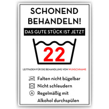 Laden Sie das Bild in den Galerie-Viewer, Personalisiertes Geschenk zum 22. Geburtstag Frau Mann Wäsche Lustige Geschenkidee 22 Jahre Geburtstagskarte Witzige Party Deko